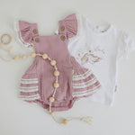 Pink Muslin Ruffle Playsuit