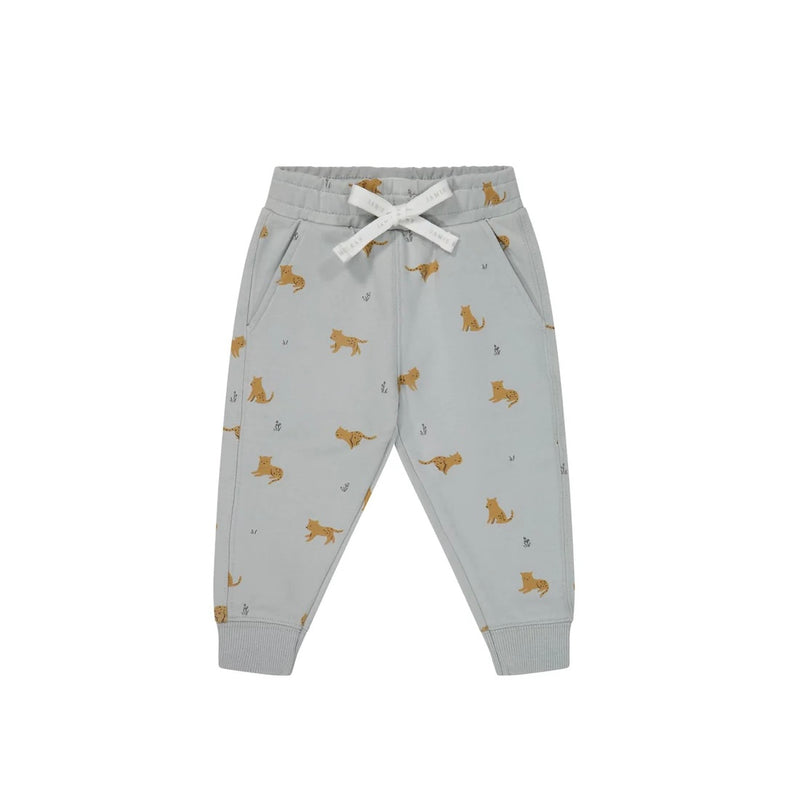 Organic Cotton Jalen Track Pant- Lanny Leopard Ocean Spray