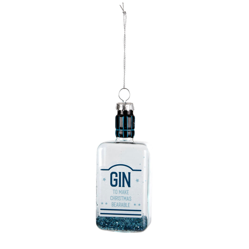 Gin Bottle Ornament- Blue