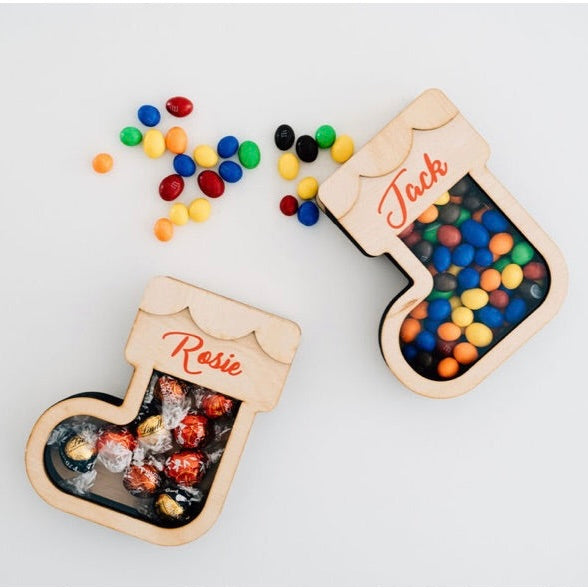 Personalised Wooden Stocking Fillable Box