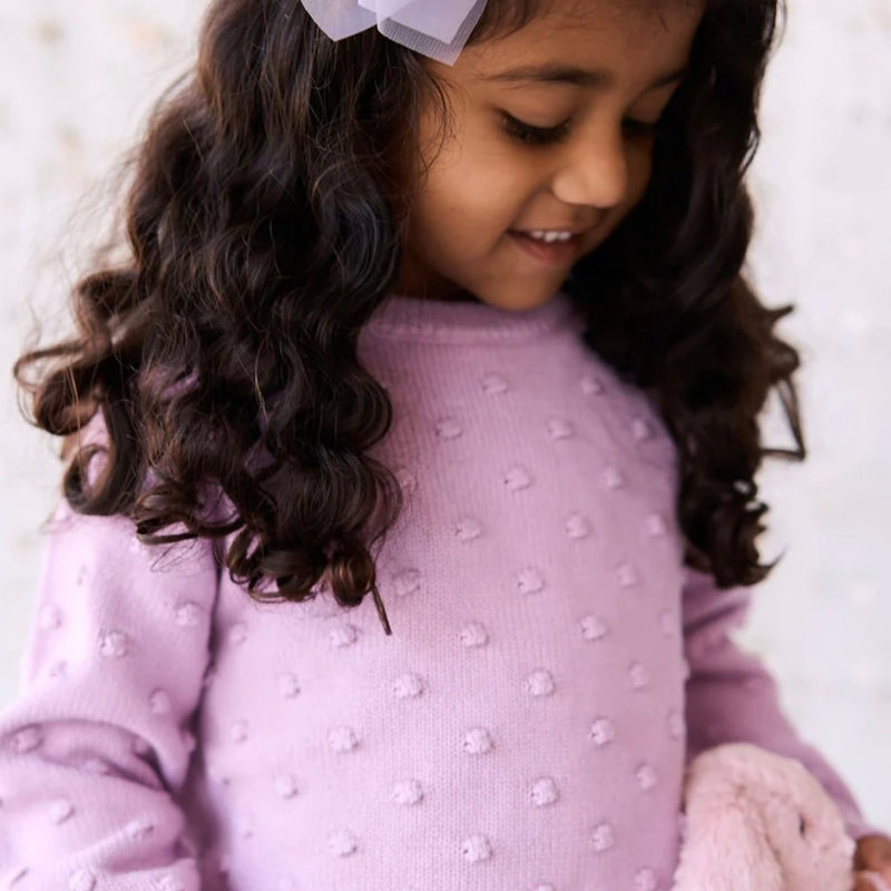 Dotty Knit Jumper- Lilac Blush