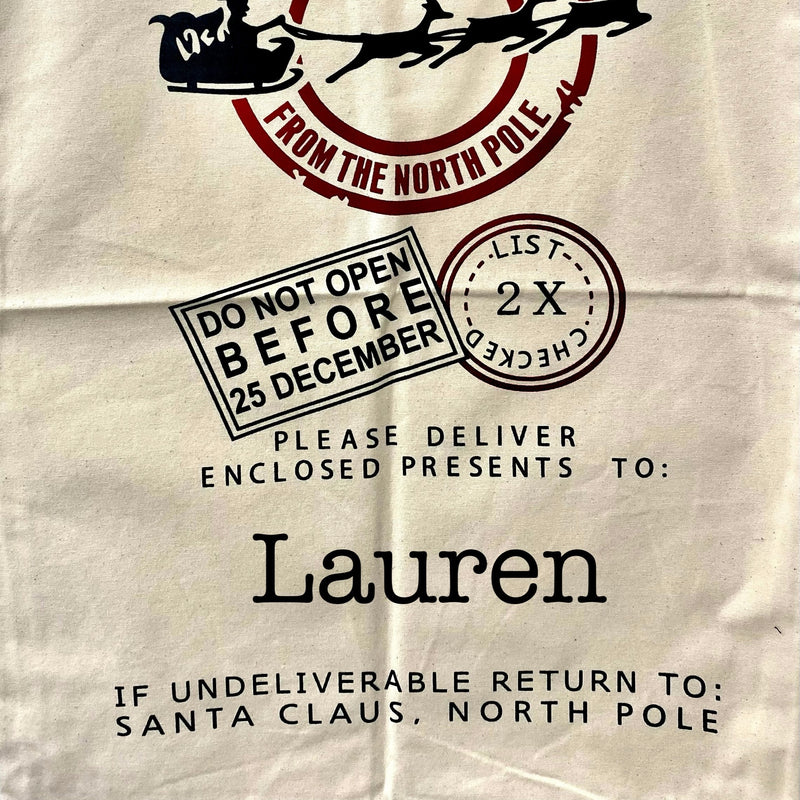 Express Delivery Santa Sack - Plain Font