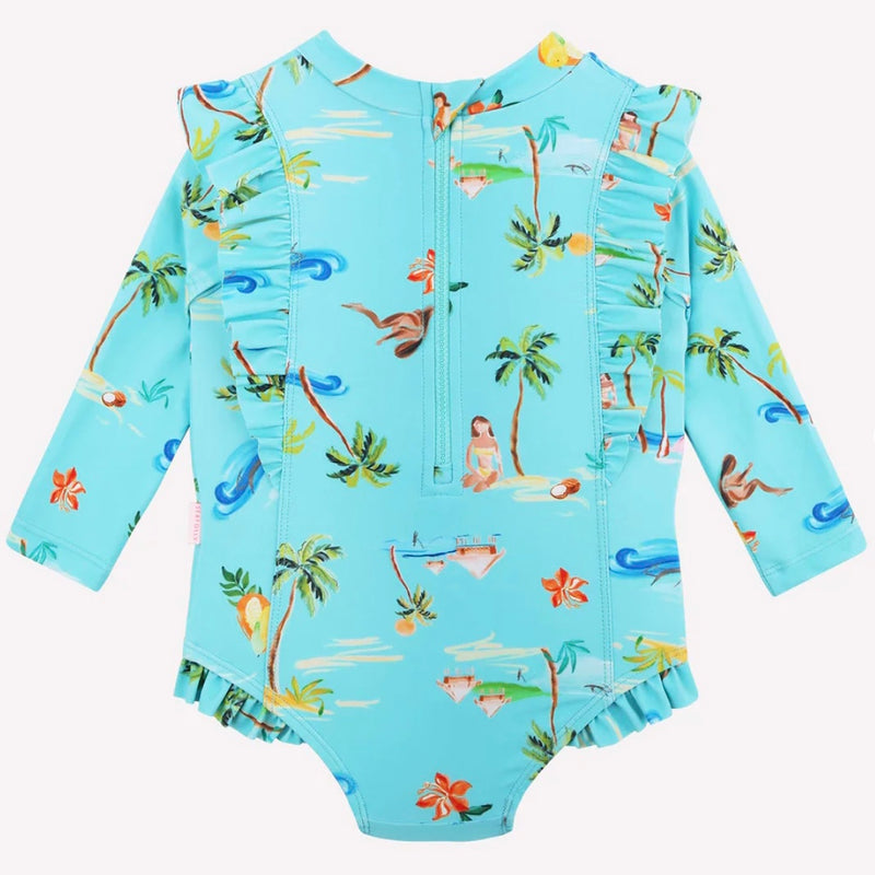 Baby Isla Palm Frill Sunsuit