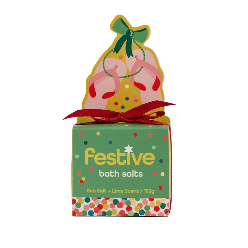 Xmas Festive Bath Salts - Holiday - Sea Salt Lime