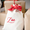 Luxury Santa Sack White with Red Bow