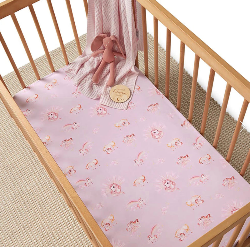 Unicorn Organic Fitted Cot Sheet