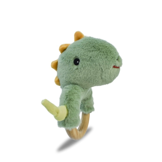 Snuggle Buddy Minty Dinosaur Wooden Ring Rattle