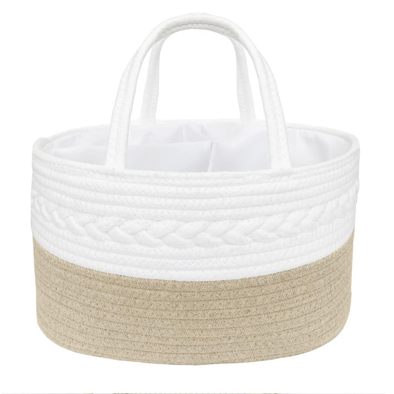 Cotton Rope Nappy Caddy - With Divider