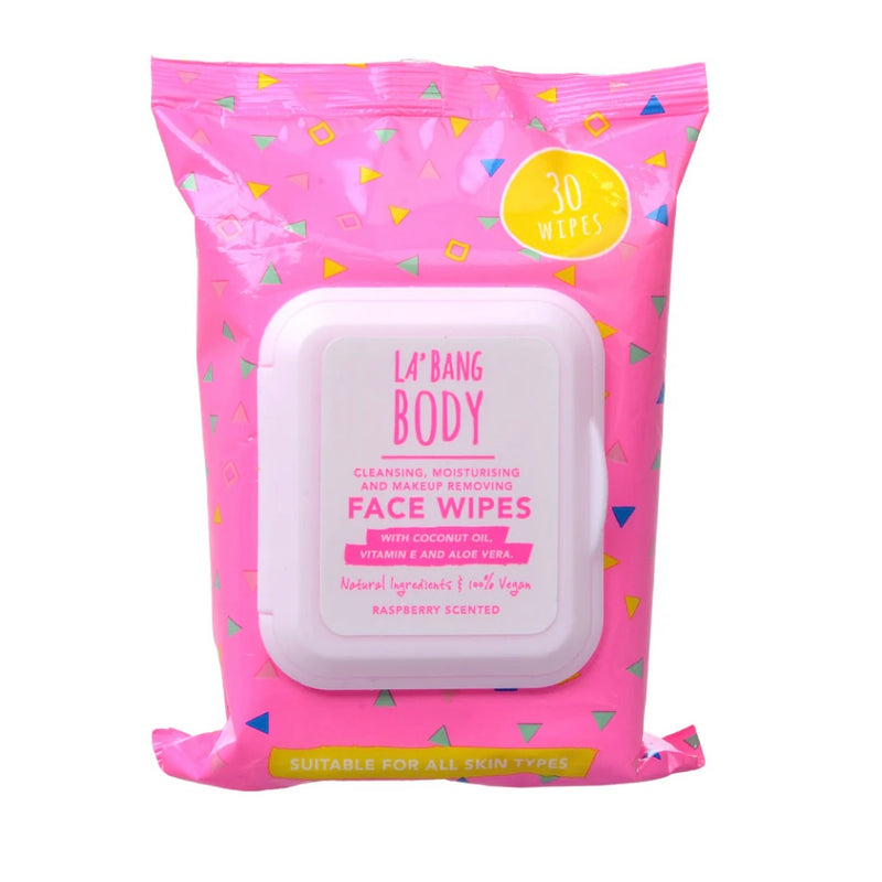 Face Wipes - Antibacterial Cleansing & Moisturising - Raspberry