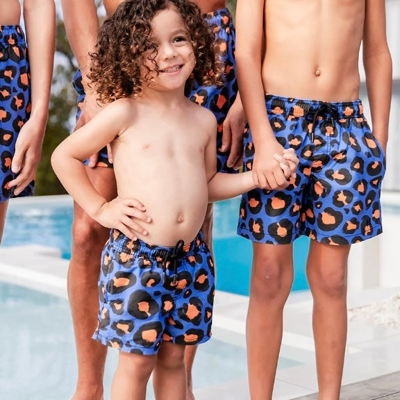 Summer Leopard Swim Shorts- Kids