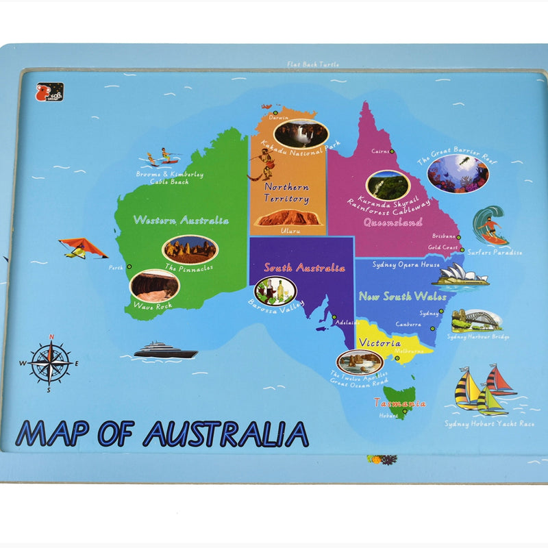 2 In 1 Australian Map Jigsaw 24 pcs Puzzle