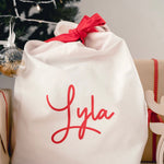 Luxury Santa Sack White with Red Bow