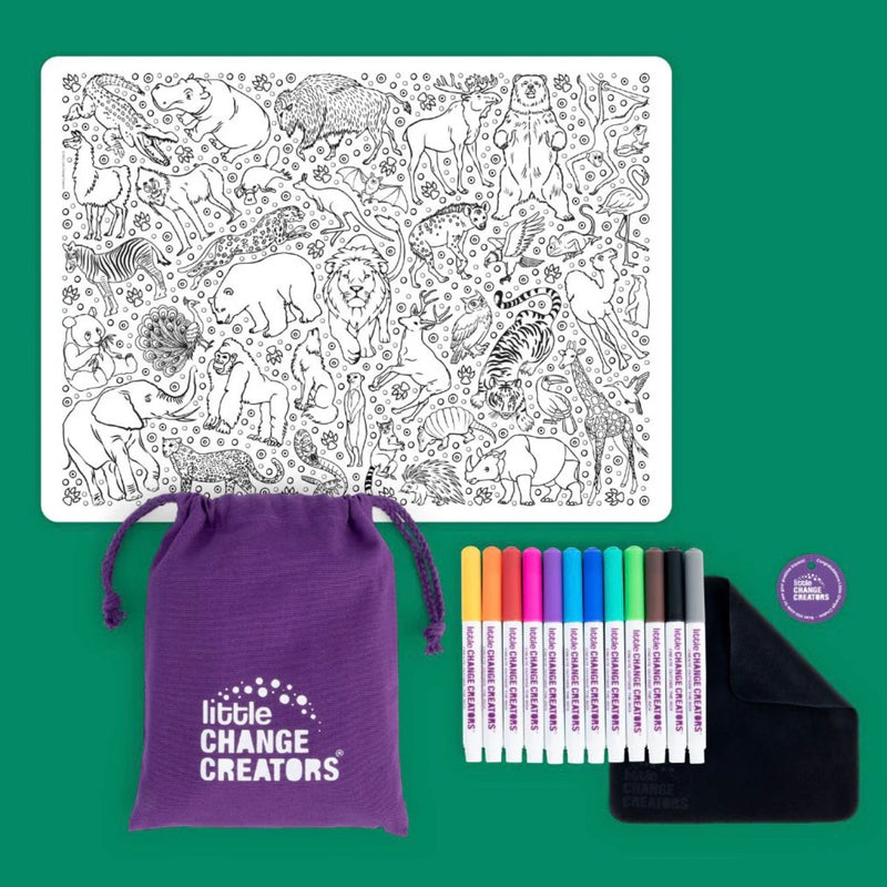 Safari Washable Animal Colouring Activity Mat