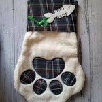 Personalised Green Paw Stocking