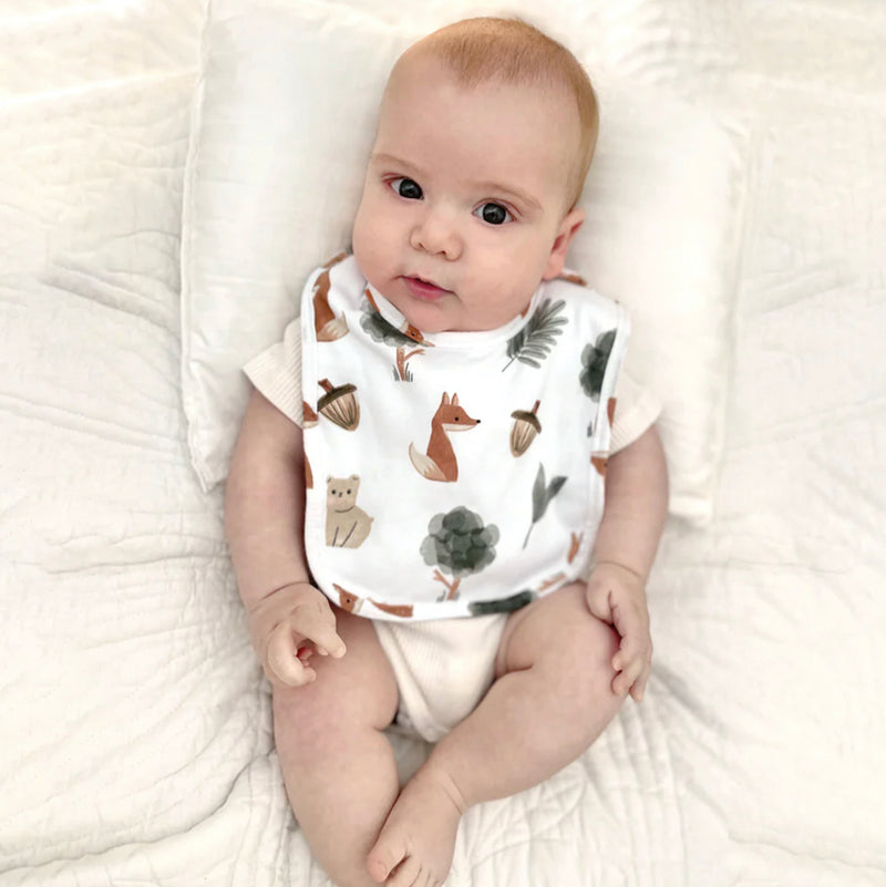 2pk Bibs- Forest Retreat/Olive Dots