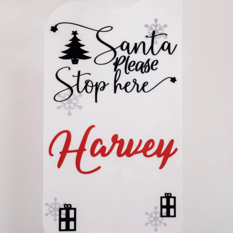 Personalised Santa Please Stop Here Door Sign