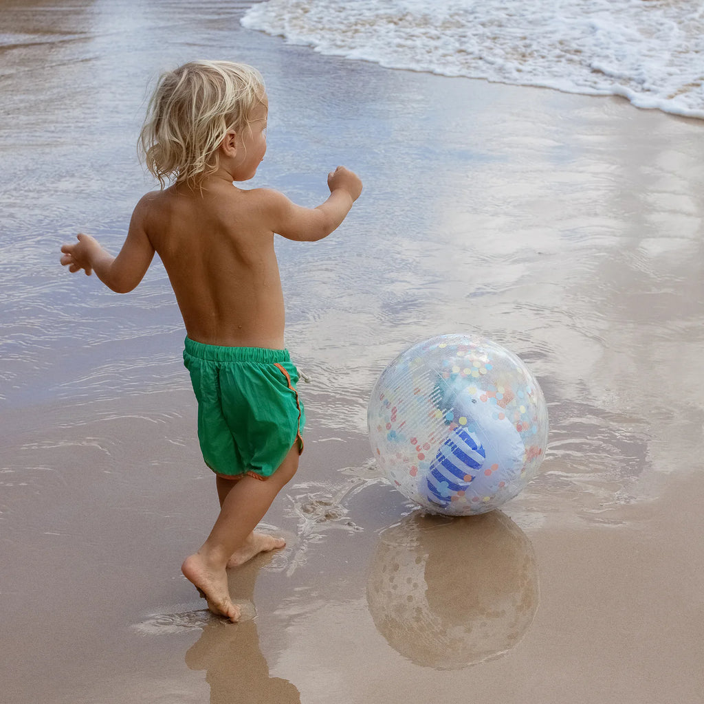 3D Inflatable Beach Ball - Sid The Seagull Blue Stripe