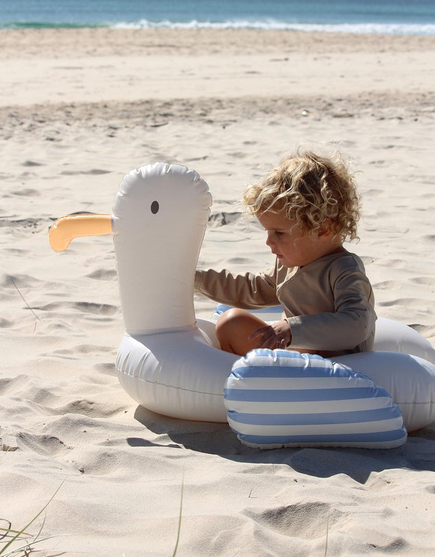 Kids Tube Pool Ring - Sid the Seagull - Blue Stripe