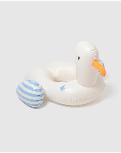 Kids Tube Pool Ring - Sid the Seagull - Blue Stripe