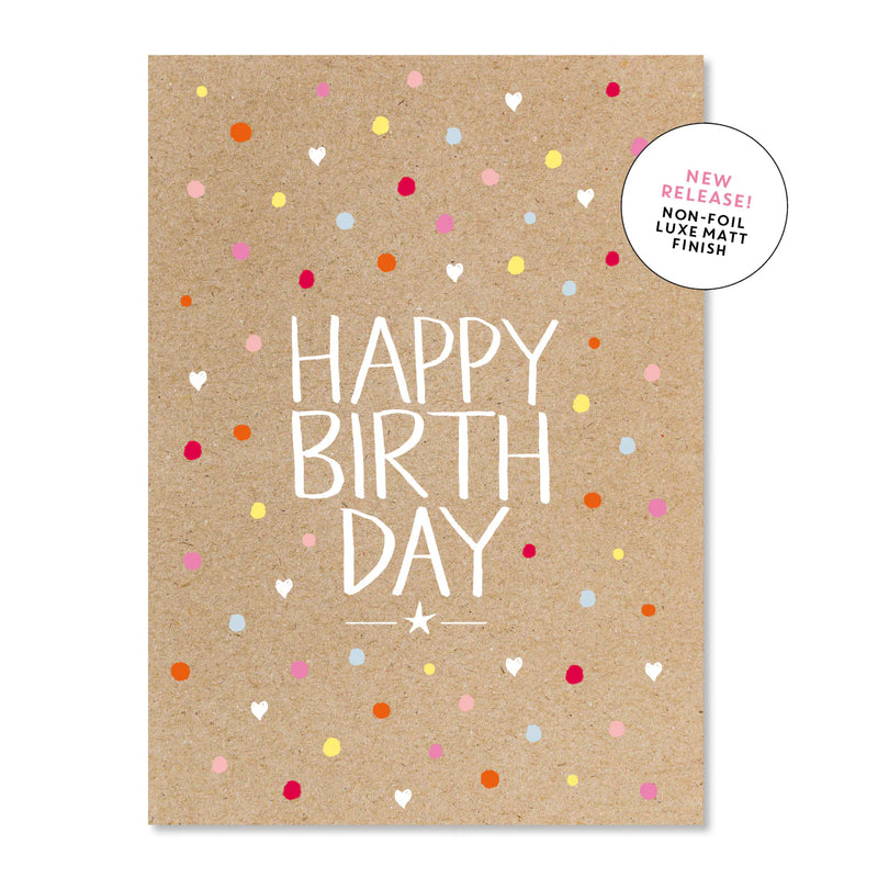 Kraft Bright Confetti Birthday Card