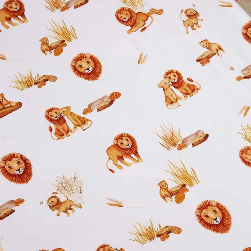 Lion Organic Fitted Cot Sheet