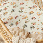 Digger & Tractor Organic Bassinet Sheet/ Change Pad Cover