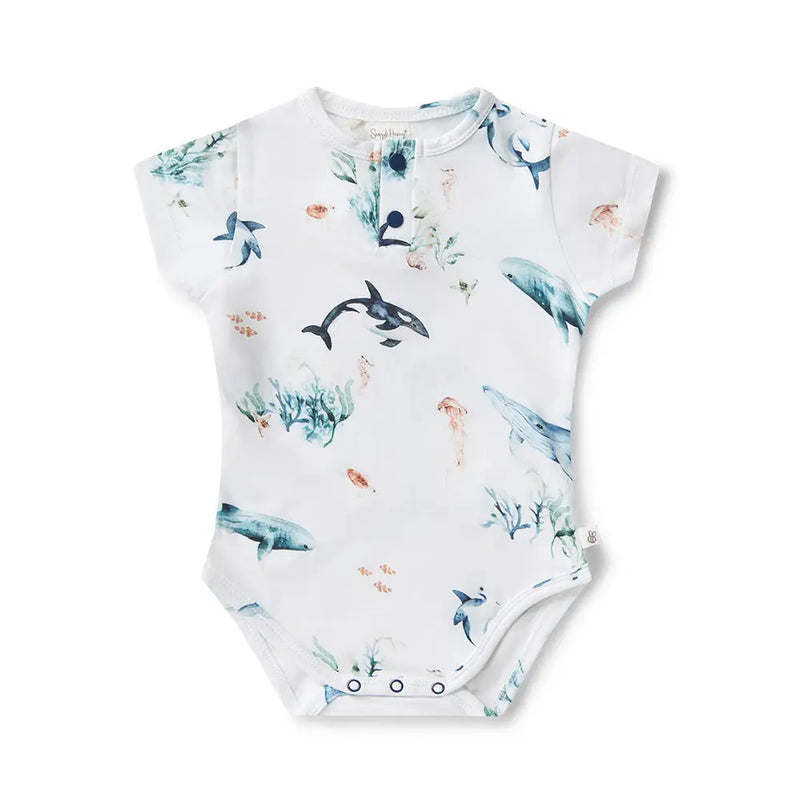 Ocean Short Sleeve Organic Bodysuit