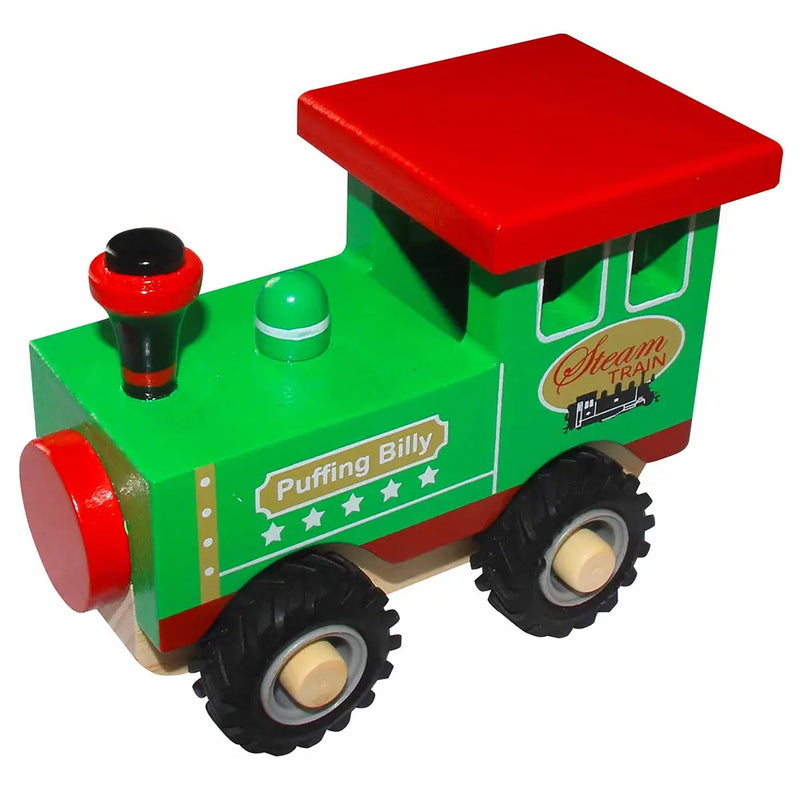 Puffing Billy Green Wooden Train