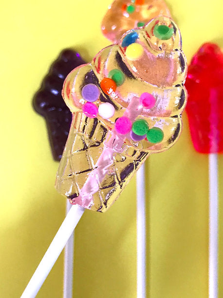 Ice Cream Lollipop- Confetti Cotton Candy