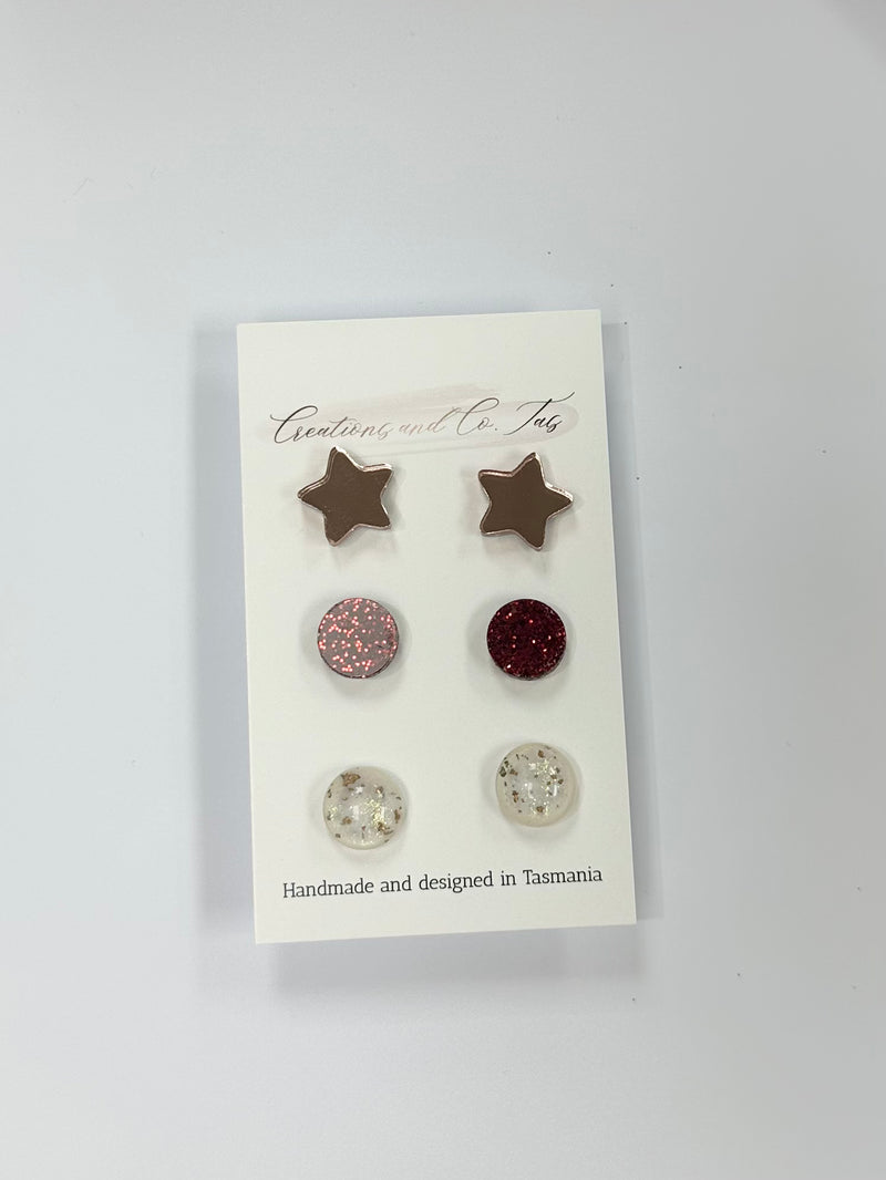 3 Pack Studs - Creations and Co. Tas Handmade Earrings