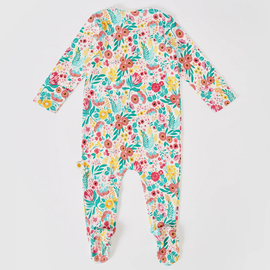 Goldie + Ace Native Botanical Footed Zipsuit