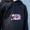 Hustle + Heart Black long Sleeve Hoodie with Pink Logo