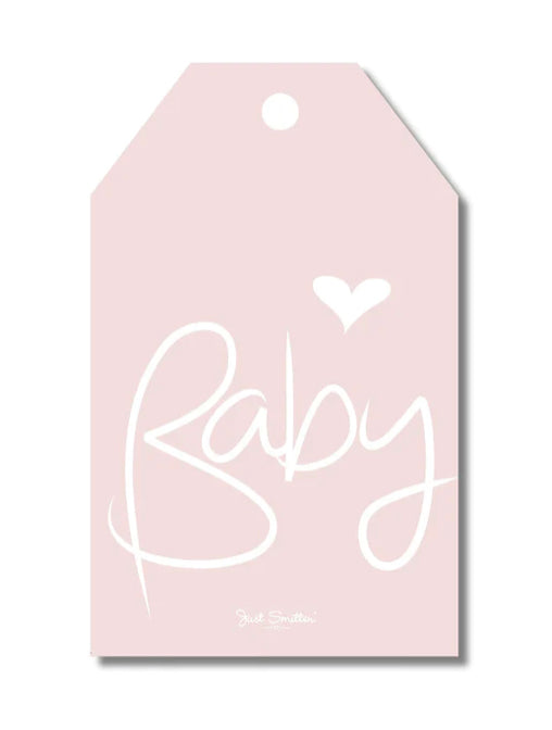 Baby Script Gift Tag - Pink