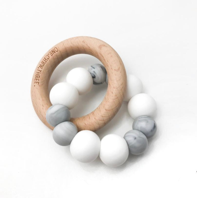 Duo Silicone and Beech Wood Teether