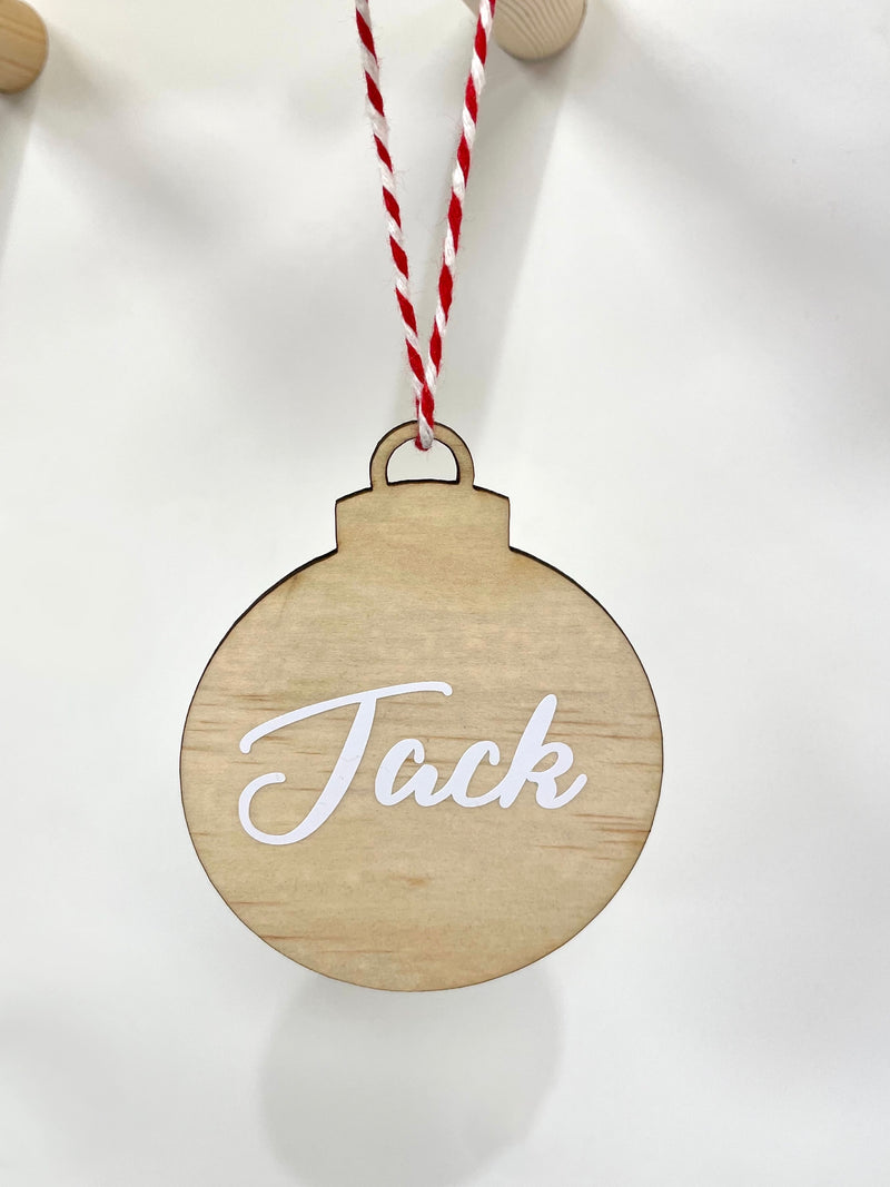 Personalised Wooden Bauble 7cm
