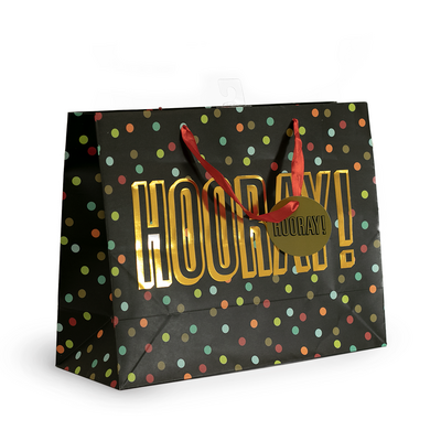 Hooray! Gift Bag - Matt with Gold Foil Print