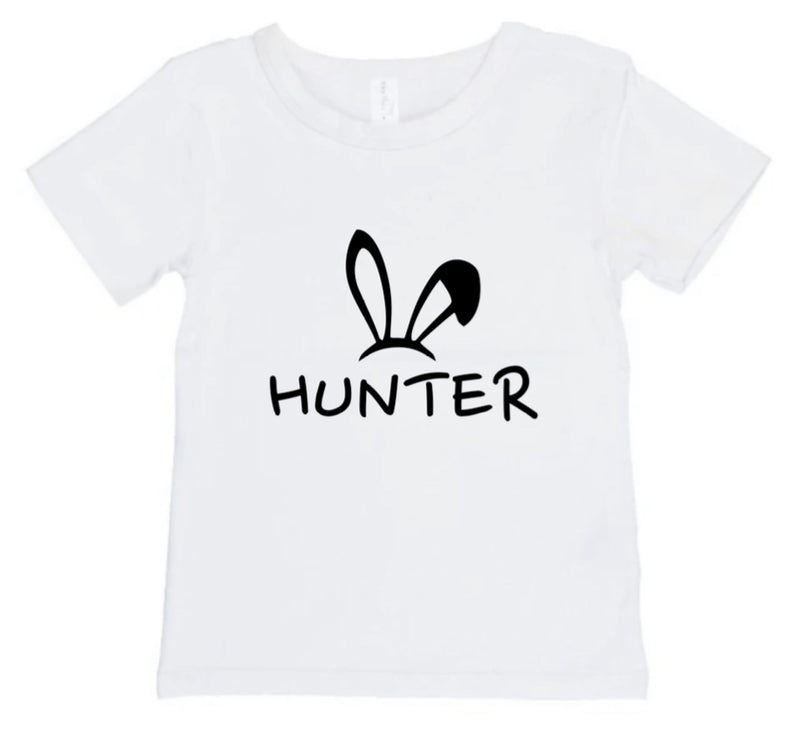 Personalised Bunny Name Tee - White