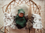Olive Swaddle Sack and Beanie Set