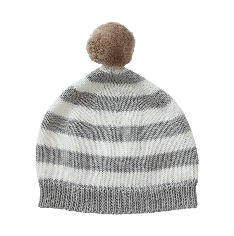 Mason Cotton Stripe Baby Hat - Natural