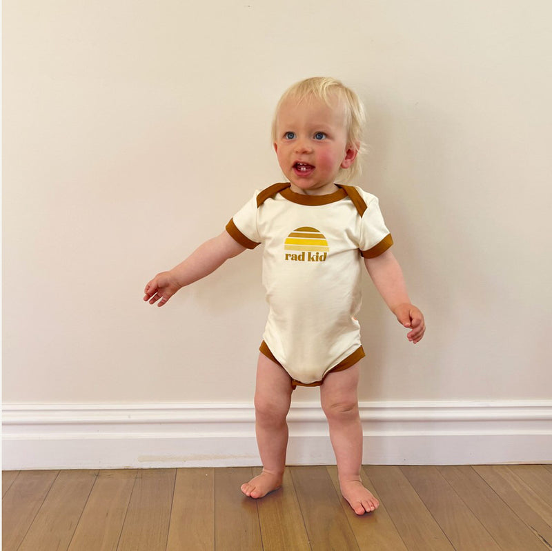 Rad Kid Tonal Organic Cotton Onesie - Short Sleeve