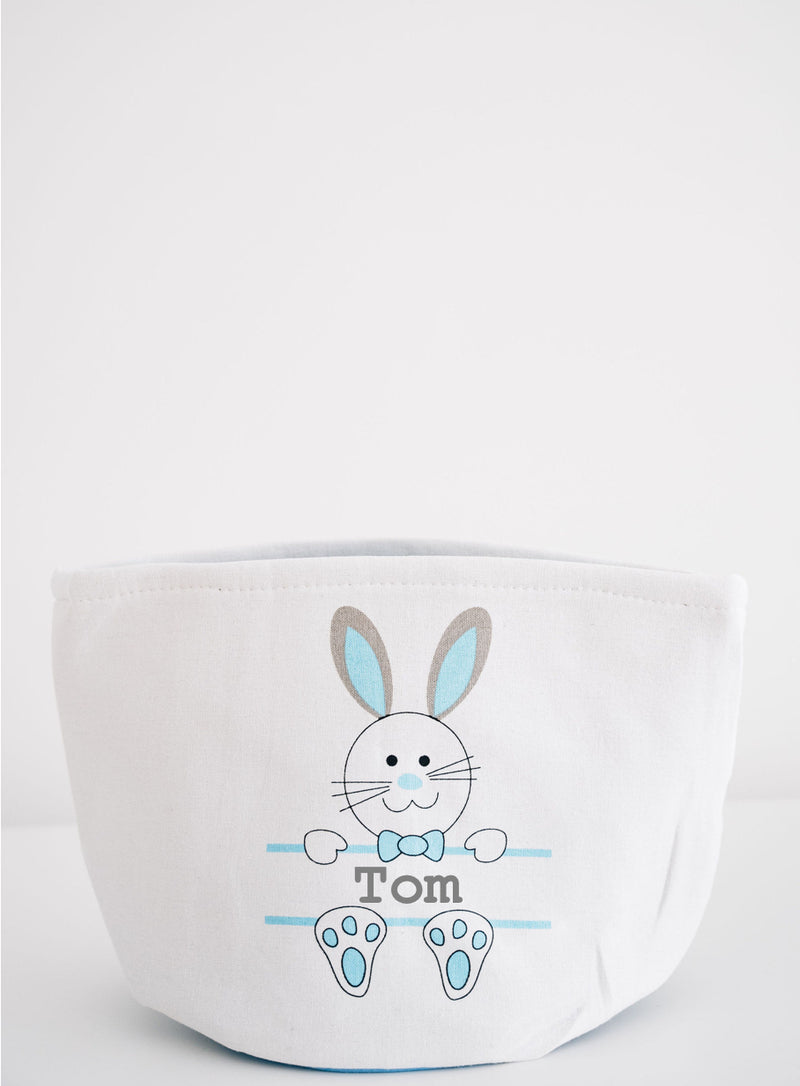 Personalised Bunny Easter Basket - Plain Font