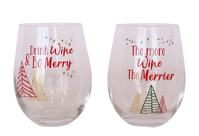 Drink Wine & Be Merry Wine Glass