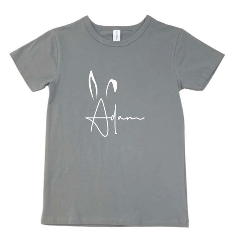 Personalised Easter Name Tee - Charcoal