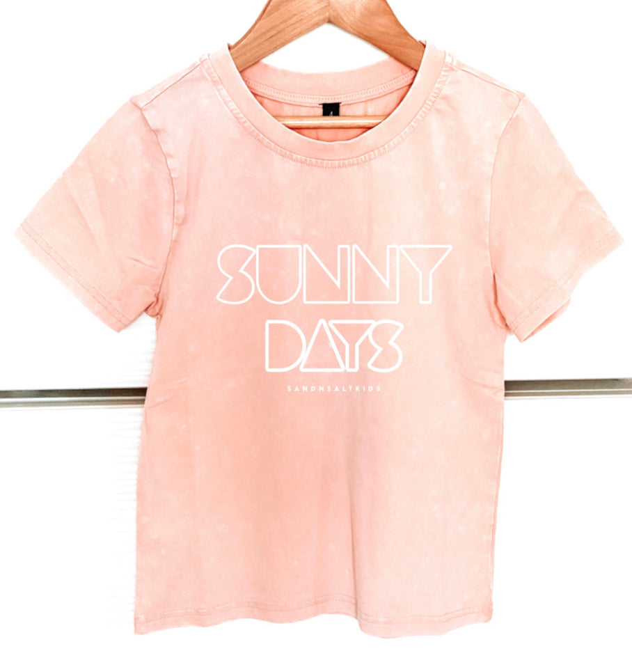 SUNNY DAYS Coral Pink Vintage Wash Tee