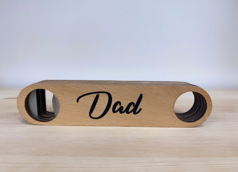 Personalised Fathers Day Wooden Bottle Opener