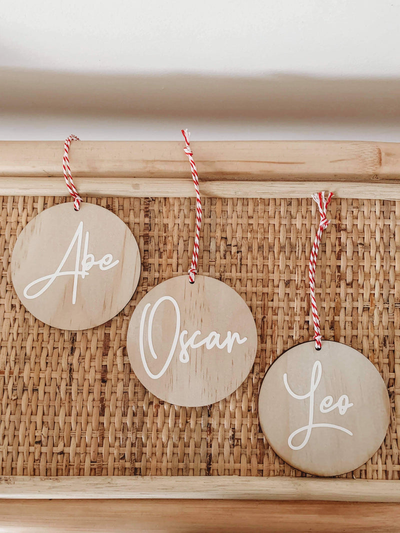 Personalised Wooden Bauble Disc
