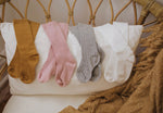 Vintage Knee High Ribbed Socks Grey