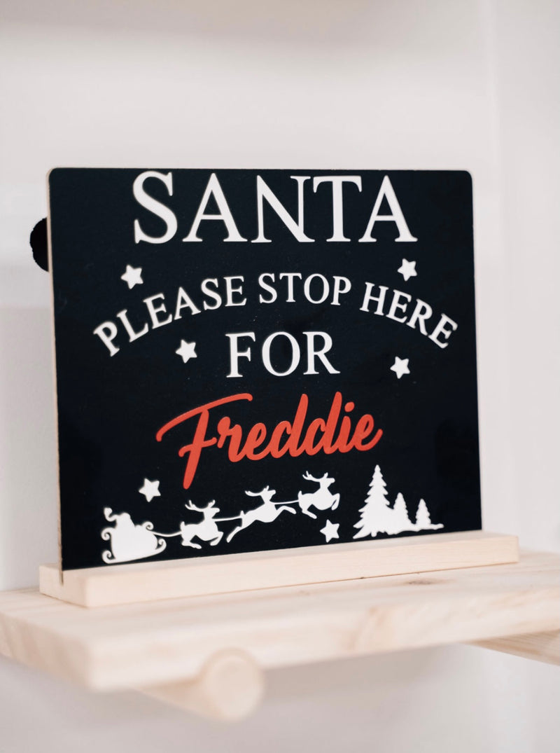 SANTA Please Stop Here Sign - Small