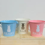 Coloured Personalised Easter Bunny Buckets