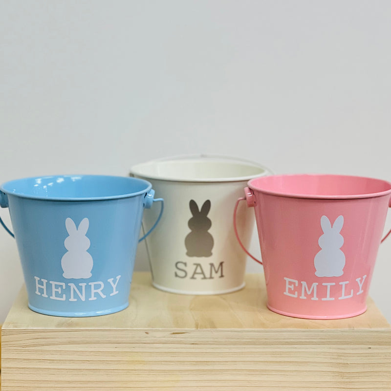 Coloured Personalised Easter Bunny Buckets